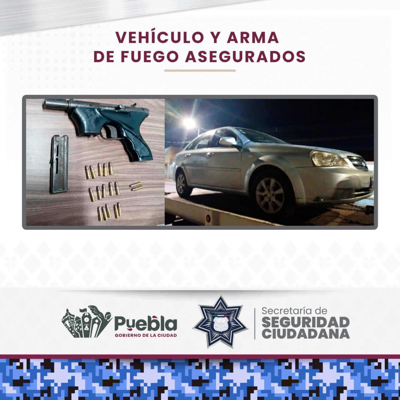 Asegura SSC en acciones distintas a tres hombres, por posesión de enervantes y portación de arma de fuego sin el permiso correspondiente