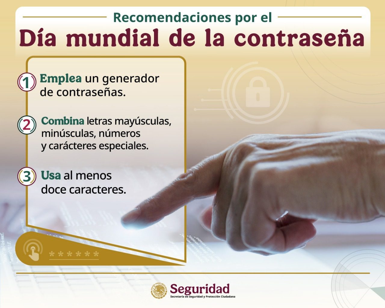 Emite SSPC recomendaciones por el Día Mundial de la Contraseña