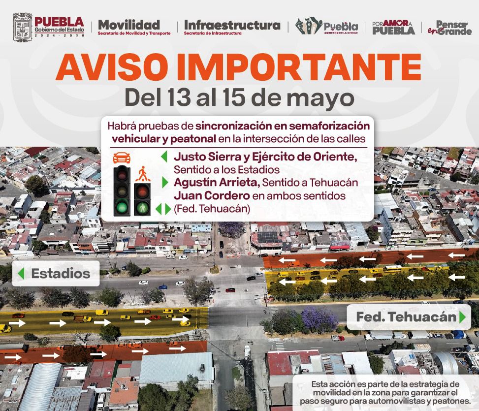 Sincronizarán semáforos en zona de estadios del 13 al 15 de mayo
