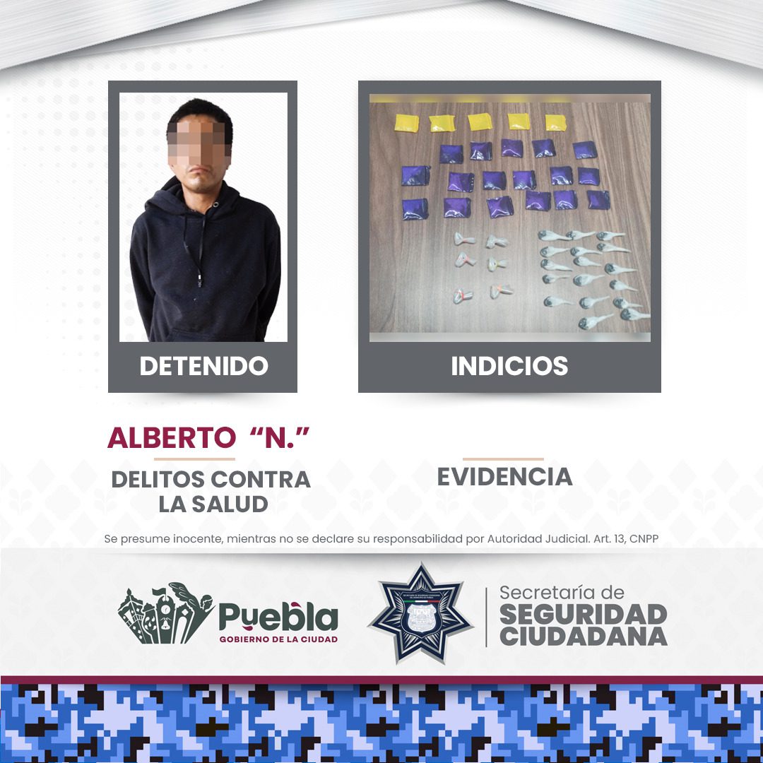 Aseguran Policías de la Ciudad a persona en posesión de enervantes