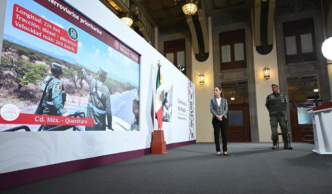 Presidenta destaca inicio de construcción de trenes a Pachuca, Querétaro y la vía de carga del Tren Maya en sus primeros 7 meses de Gobierno