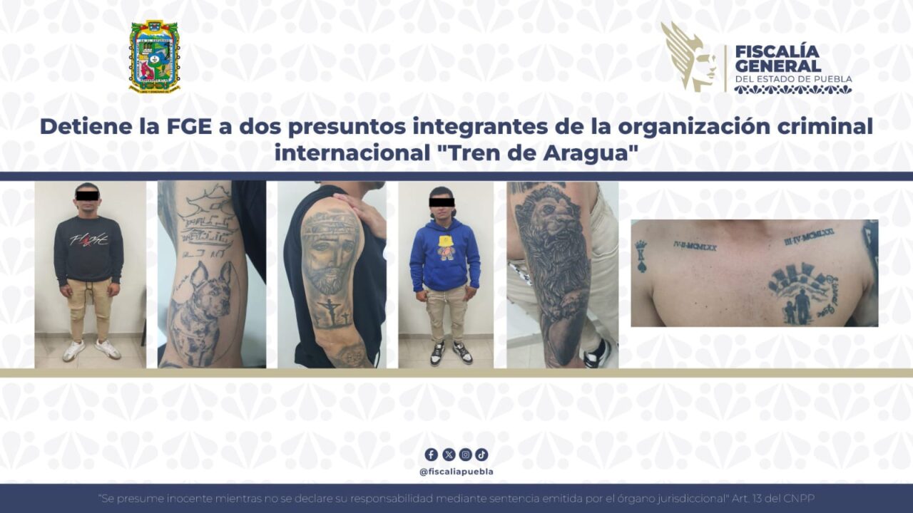 Detiene la FGE a dos presuntos integrantes de la organización criminal internacional «Tren de Aragua»