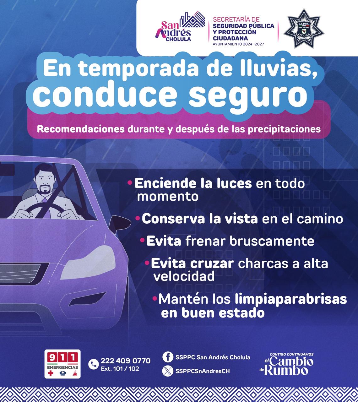 San Andrés Cholula refuerza vigilancia ante lluvias intensas