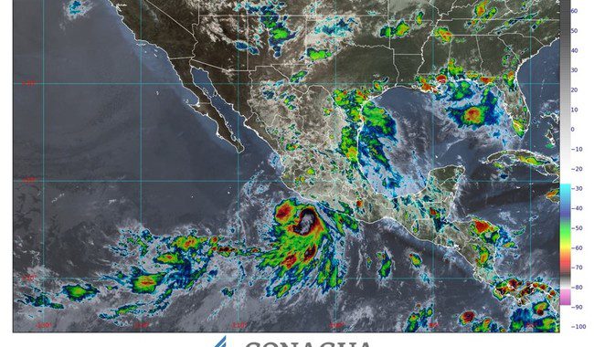 La tormenta tropical Flossie se ubica a 270 km al suroeste de Zihuatanejo, Guerrero 