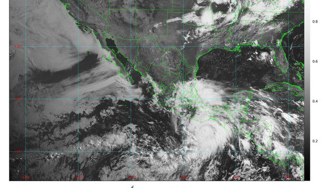 El huracán Erick generará lluvias extraordinarias en Oaxaca y torrenciales en Chiapas y Guerrero, en las próximas horas