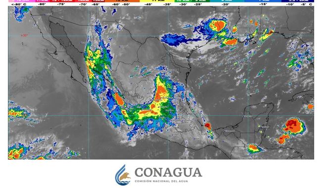 Se pronostican lluvias intensas para regiones de Sinaloa y Nayarit, y muy fuertes en zonas de Chihuahua, Durango y Jalisco