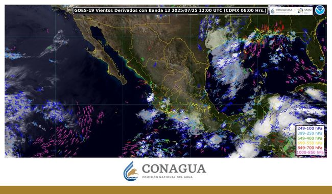 Se pronostican lluvias muy fuertes para regiones de Guerrero, Oaxaca, Chiapas, Veracruz, Tabasco, Campeche, Yucatán y Quintana Roo