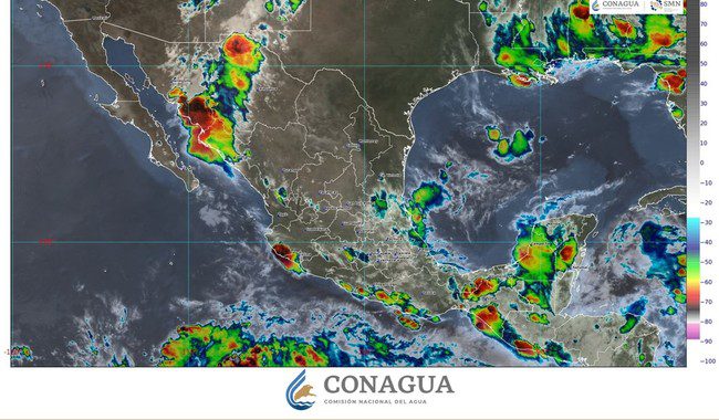 Se pronostican lluvias intensas para regiones de Oaxaca, Chiapas, Veracruz y Tabasco, durante la noche de hoy