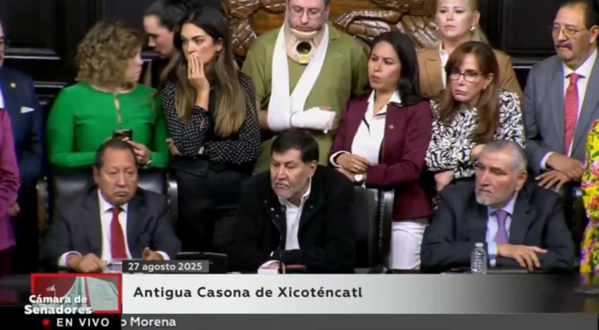 Fernández Noroña anuncia acciones legales contra “Alito” Moreno tras agresión en el Senado