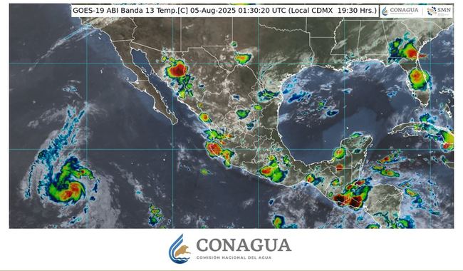 Se pronostican lluvias muy fuertes en Michoacán, Guerrero y Oaxaca, y fuertes en otras 13 entidades de México