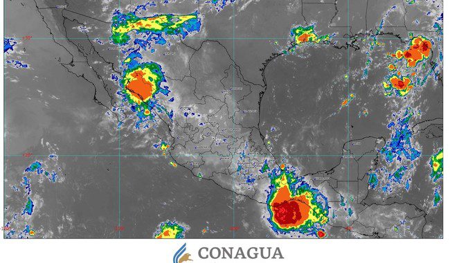 Para este lunes se prevén lluvias intensas Oaxaca y Chiapas, así como muy fuertes para 9 estados de la República Mexicana