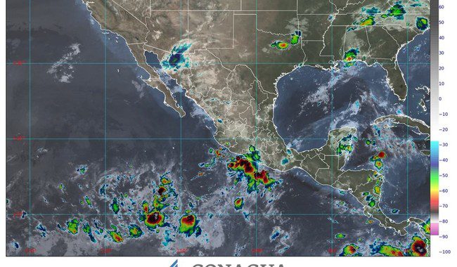 Se prevén lluvias intensas para el oeste de Campeche, y muy fuertes para 14 estados de la República Mexicana