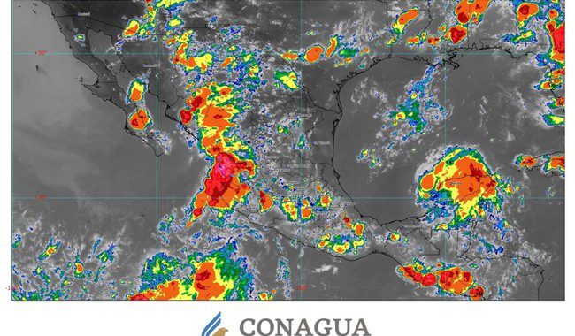 Se esperan lluvias intensas en Veracruz, Oaxaca, Chiapas, Tabasco, Campeche, Yucatán y Quintana Roo
