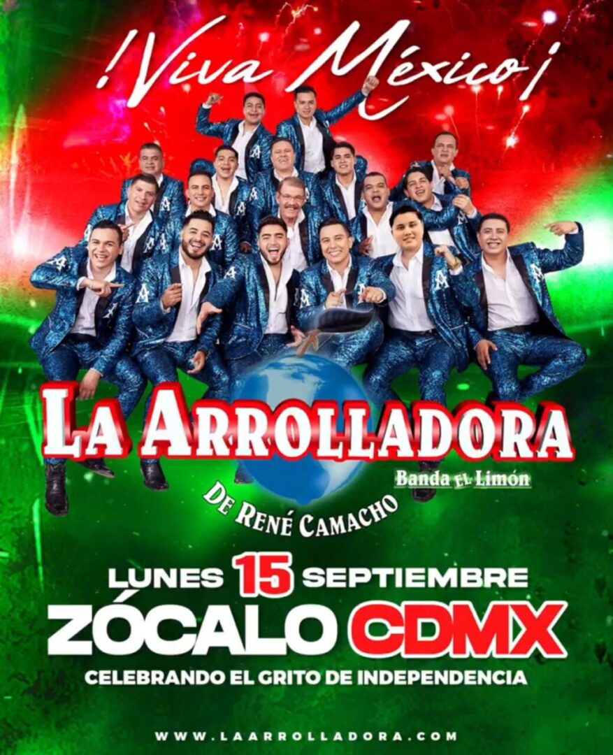 La Arrolladora encabezará festejos del Grito en el Zócalo capitalino