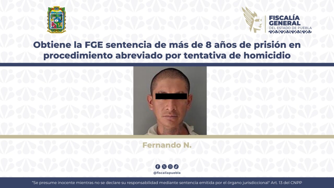 Obtiene la FGE sentencia de más de 8 años de prisión en procedimiento abreviado por tentativa de homicidio 