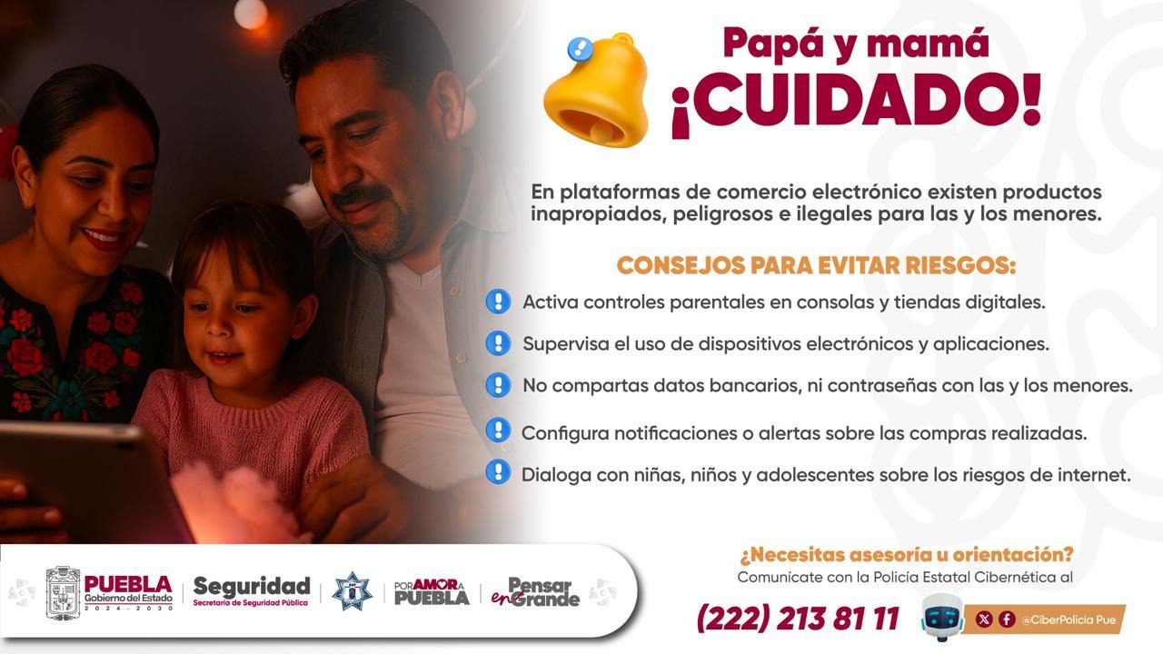 Alerta SSP sobre riesgos para menores en plataformas de comercio electrónico
