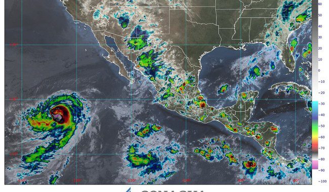 Durante esta noche se esperan lluvias intensas en Baja California Sur, Sinaloa, Veracruz, Puebla y Oaxaca