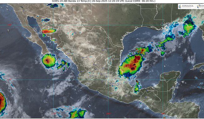 Para este viernes se pronostican lluvias intensas en zonas de Sinaloa, Puebla, Veracruz y Oaxaca