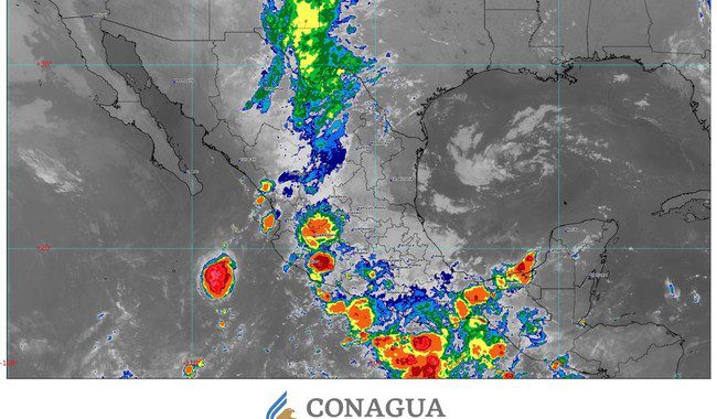 Se esperan lluvias intensas en Zacatecas, Aguascalientes, Jalisco, Puebla, Veracruz, Oaxaca y Chiapas