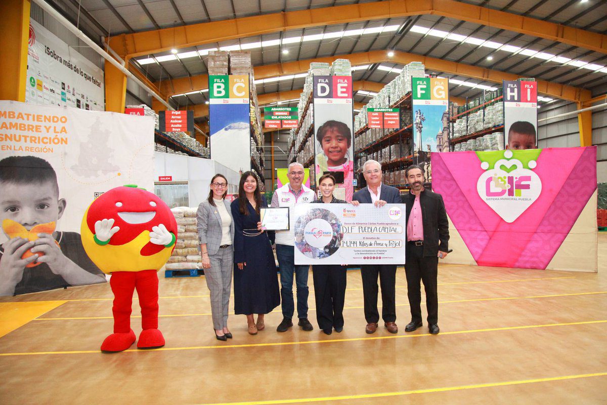 Entrega MariElise Budib donativo de 14 mil kilos de arroz y frijol al Banco de Alimentos Cáritas
