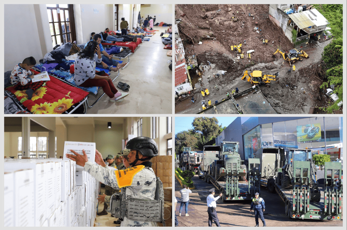 Llega la ayuda en despensas, ropa y maquinaria para atender a la Sierra Norte tras afectaciones por lluvias