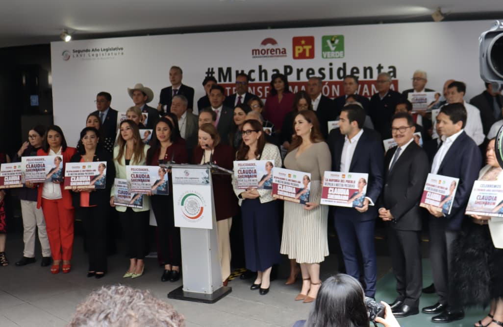 Morena en el Senado celebra el primer año de gobierno de la presidenta Claudia Sheinbaum
