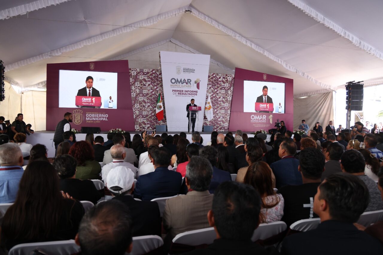 Omar Muñoz rinde Primer Informe de Resultados arropado por el pueblo de Cuautlancingo