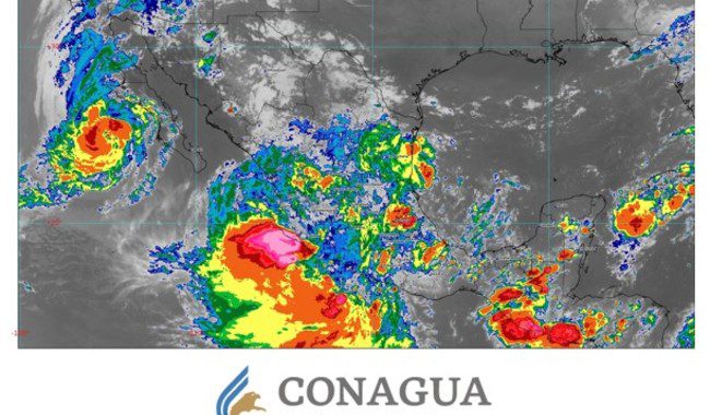 Las tormentas tropicales Raymond y Priscilla ocasionarán lluvias de fuertes a torrenciales en seis entidades de México