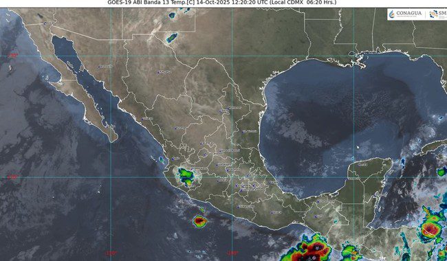 Se prevén lluvias puntuales intensas en Chiapas y muy fuertes en Puebla, Guerrero, Oaxaca, Veracruz y Tabasco