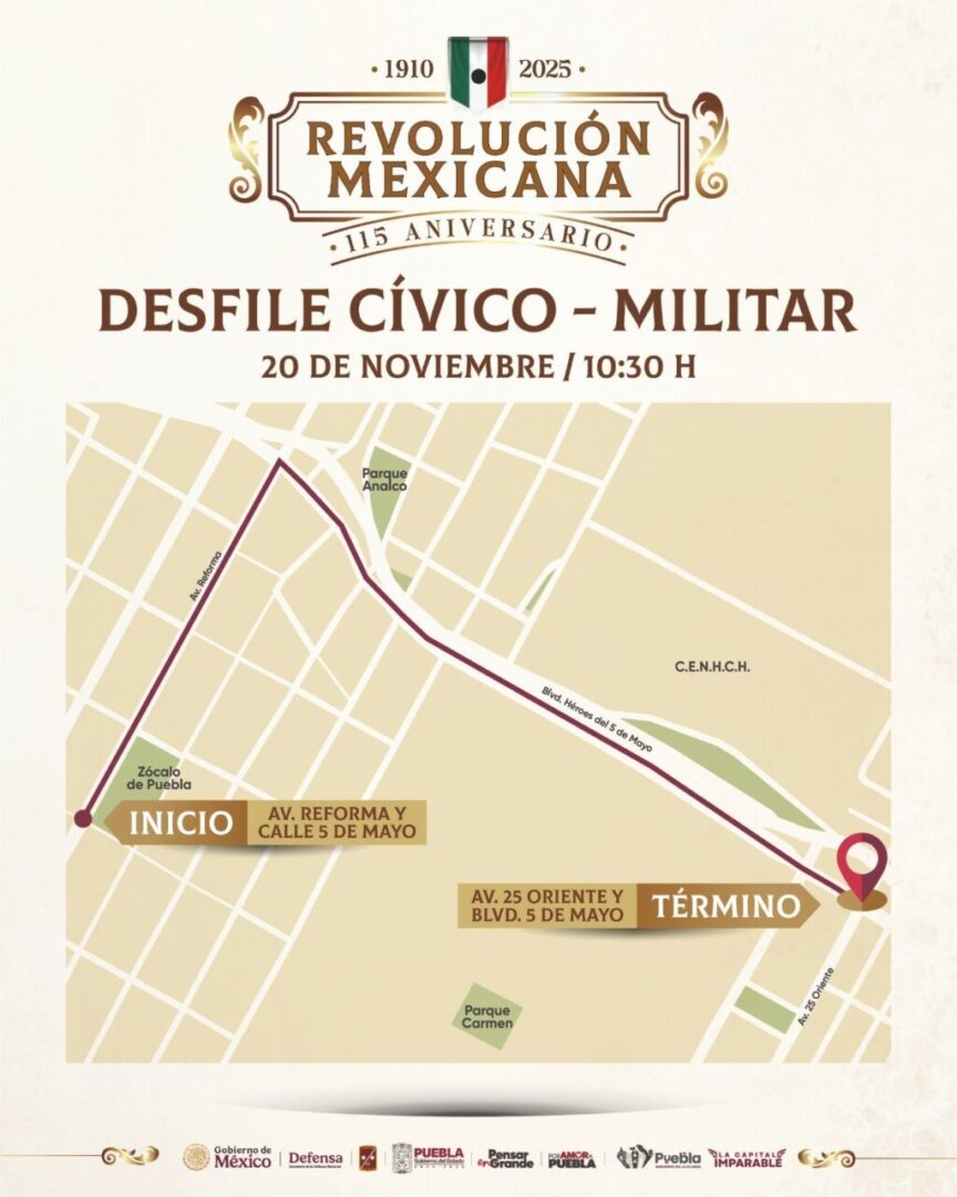 Puebla se prepara para el Desfile del 20 de Noviembre por el Aniversario de la Revolución Mexicana