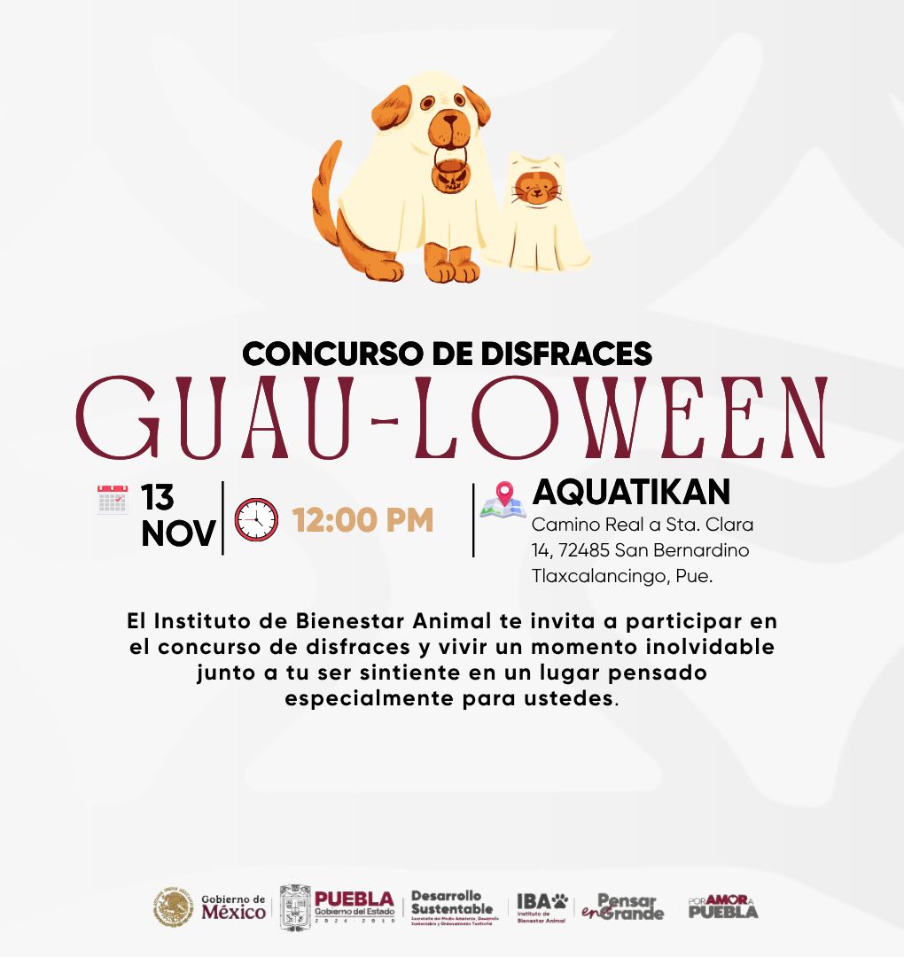 Instituto de Bienestar Animal invita al concurso de disfraces “Guau-loween”