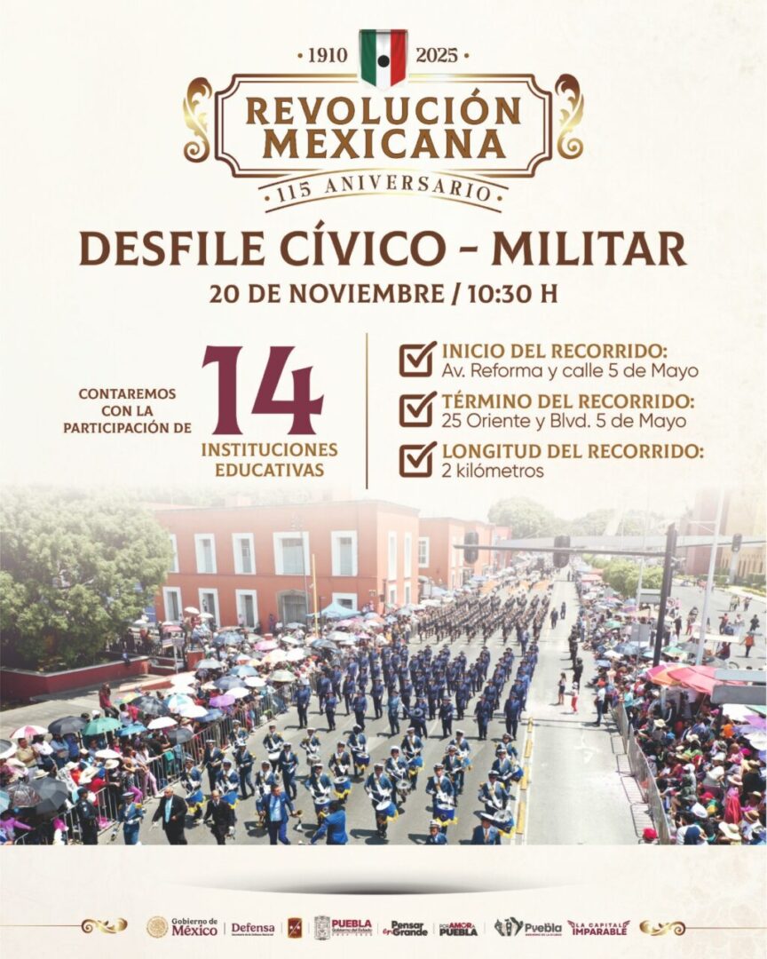 Desfilan 3 mil 400 alumnos en Conmemoración al “115 Aniversario de la Revolución Mexicana”