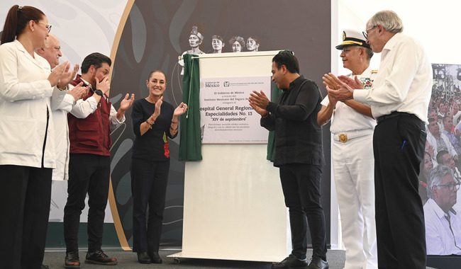Los invito el 6 de diciembre al Zócalo a celebrar 7 años de Transformación: Presidenta en inauguración del HGE No.13 del IMSS en Chiapas