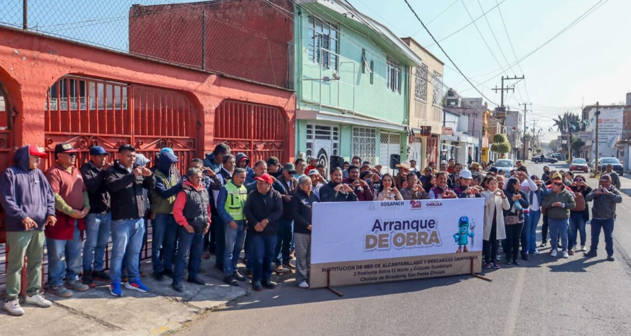 Gobierno de Cholula y SOSAPACH impulsan obra clave de infraestructura sanitaria