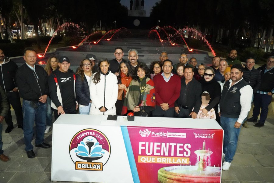 Fortalece gobierno de Pepe Chedraui espacios funcionales con inauguración del mantenimiento de la fuente Hermanos Serdán