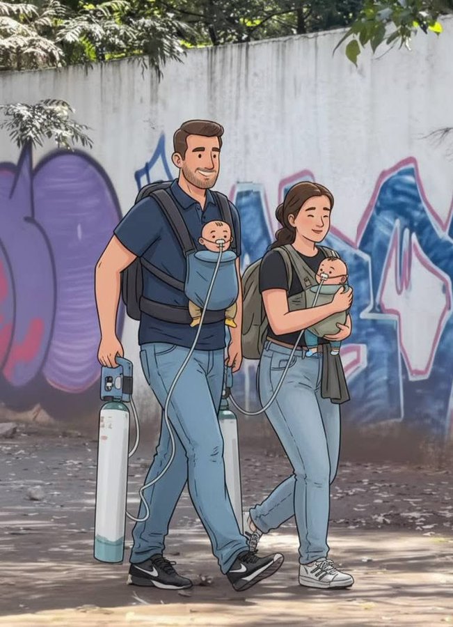 Viral: pareja con bebés en oxígeno recibe apoyo tras recorrer CDMX a pie