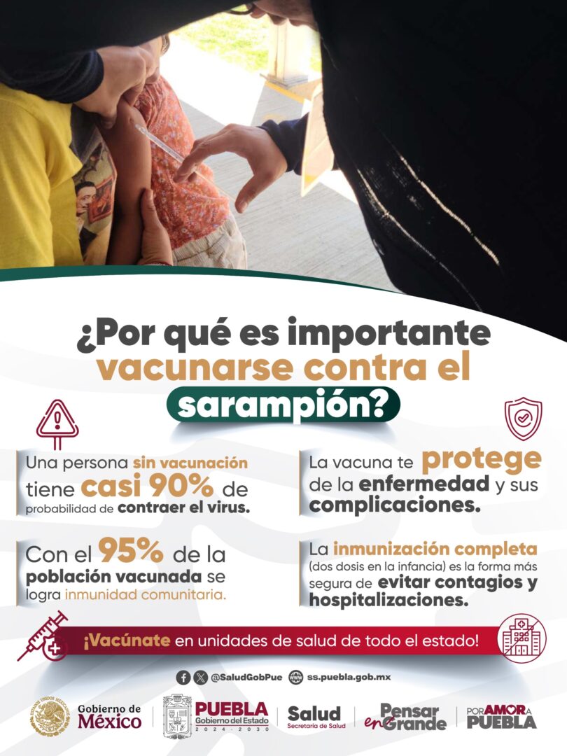 Gobierno estatal llama a reforzar la prevención y vacunación contra el sarampión