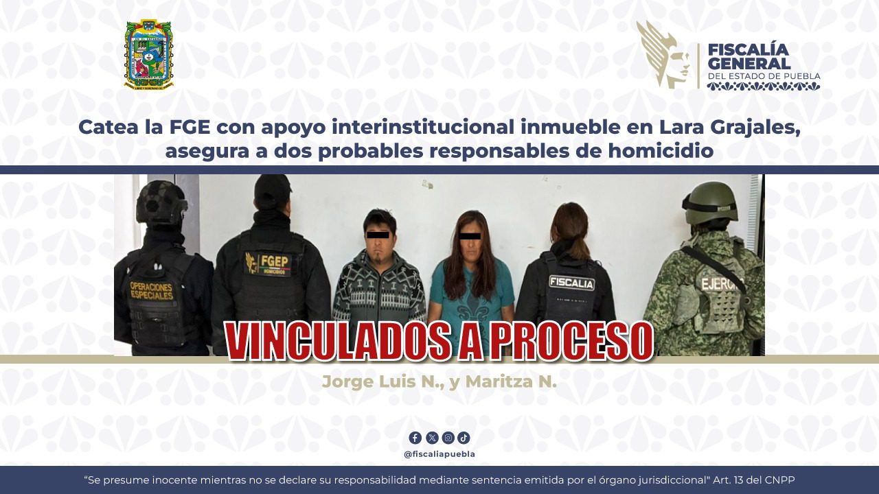 Catea la FGE con apoyo interinstitucional inmueble en Lara Grajales, asegura a dos probables responsables de homicidio 