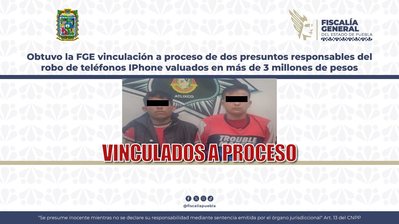 Robaron 3 millones de pesos en iPhones de MacStore en Puebla; FGE los vincula a proceso