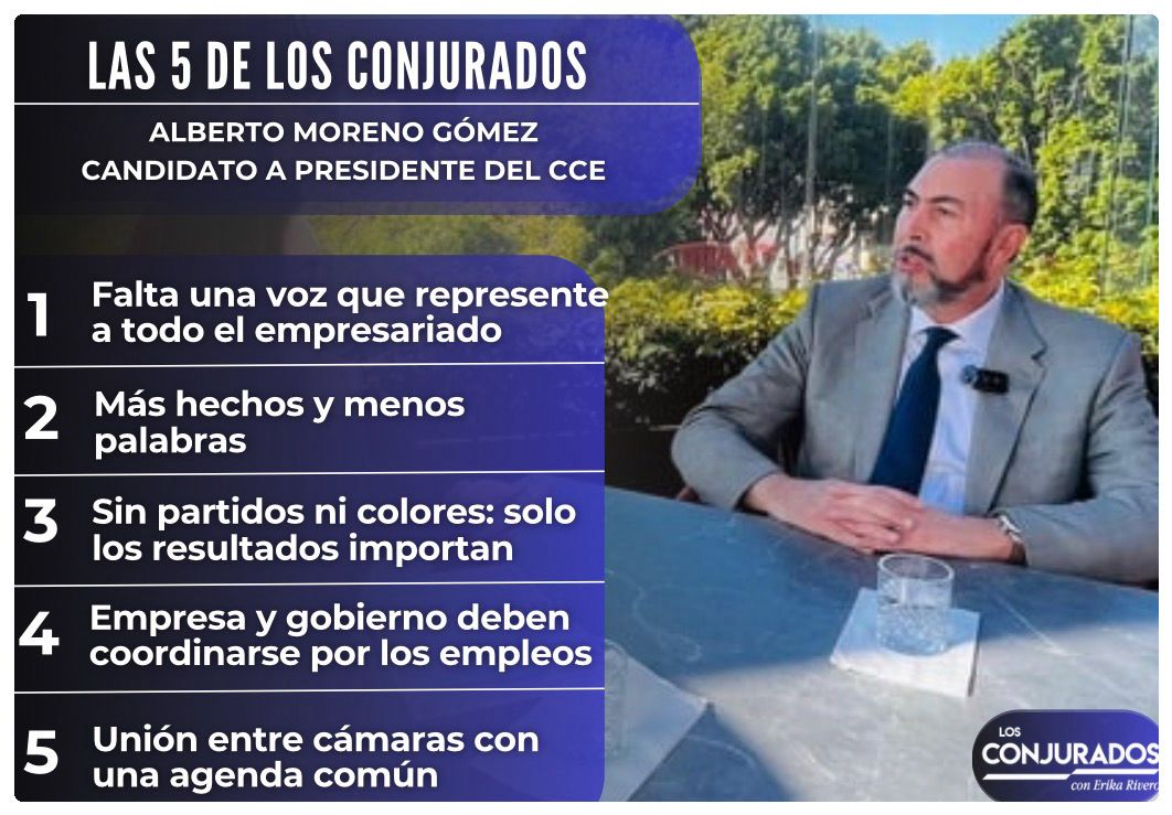 Las 5 de Los Conjurados, con Alberto Moreno Gómez, candidato a la presidencia del CCE Puebla