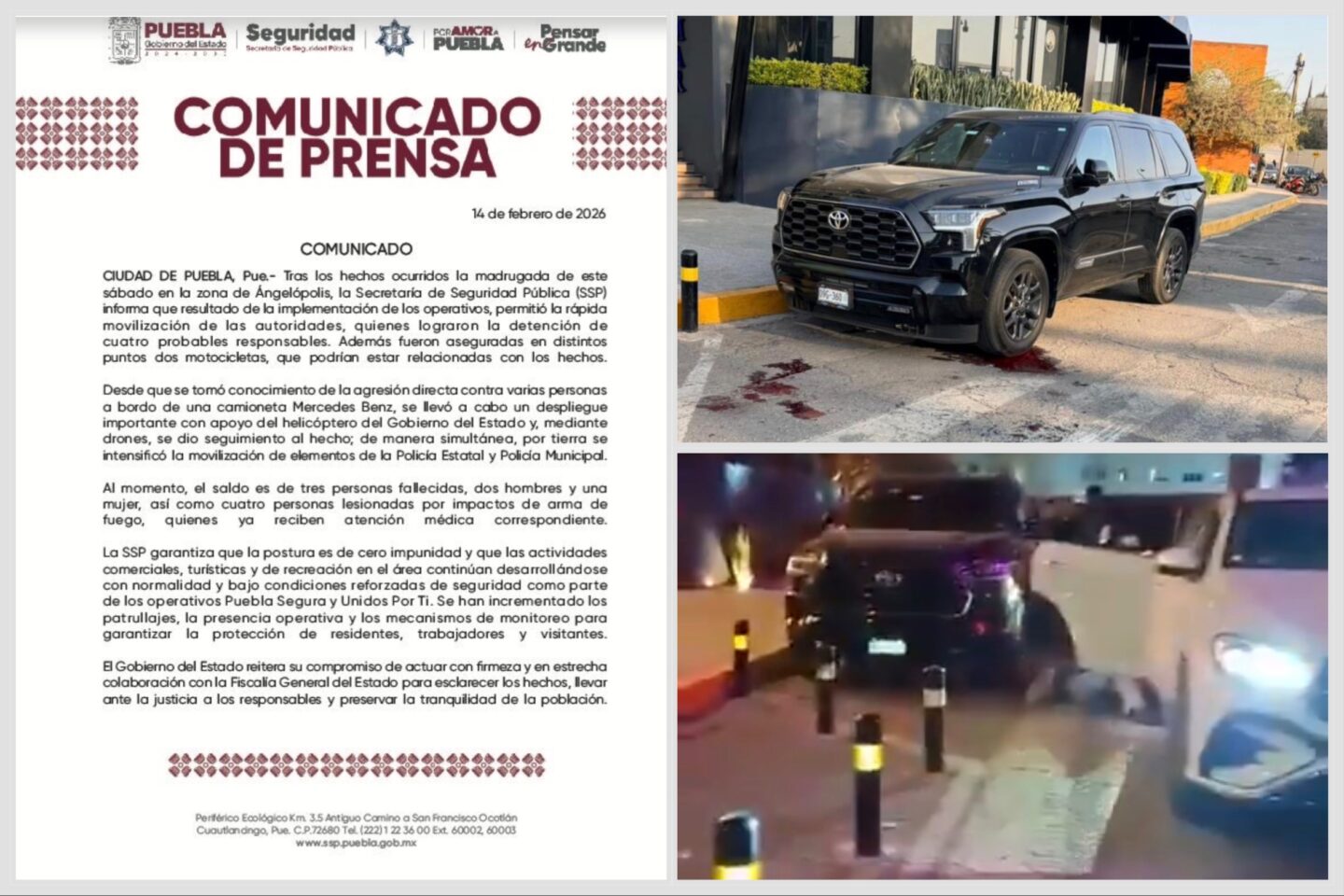 SSP detiene a cuatro presuntos responsables del ataque en Angelópolis