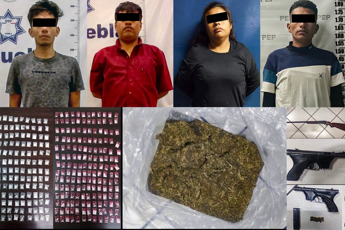 Detienen a cuatro personas con 350 envoltorios de droga en Tehuacan