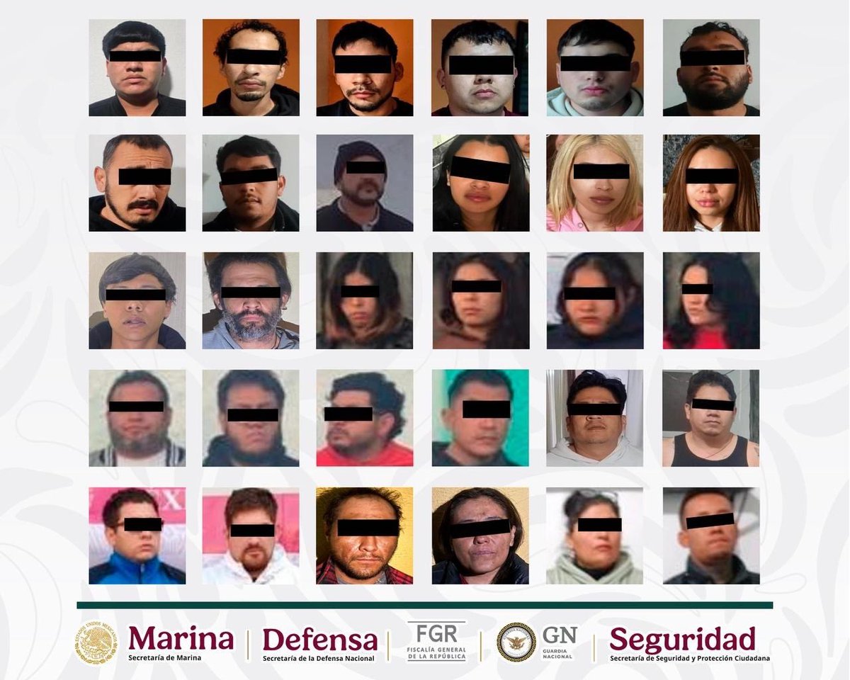 Operativo interinstitucional en Querétaro logra la detención de un líder criminal y 29 colaboradores