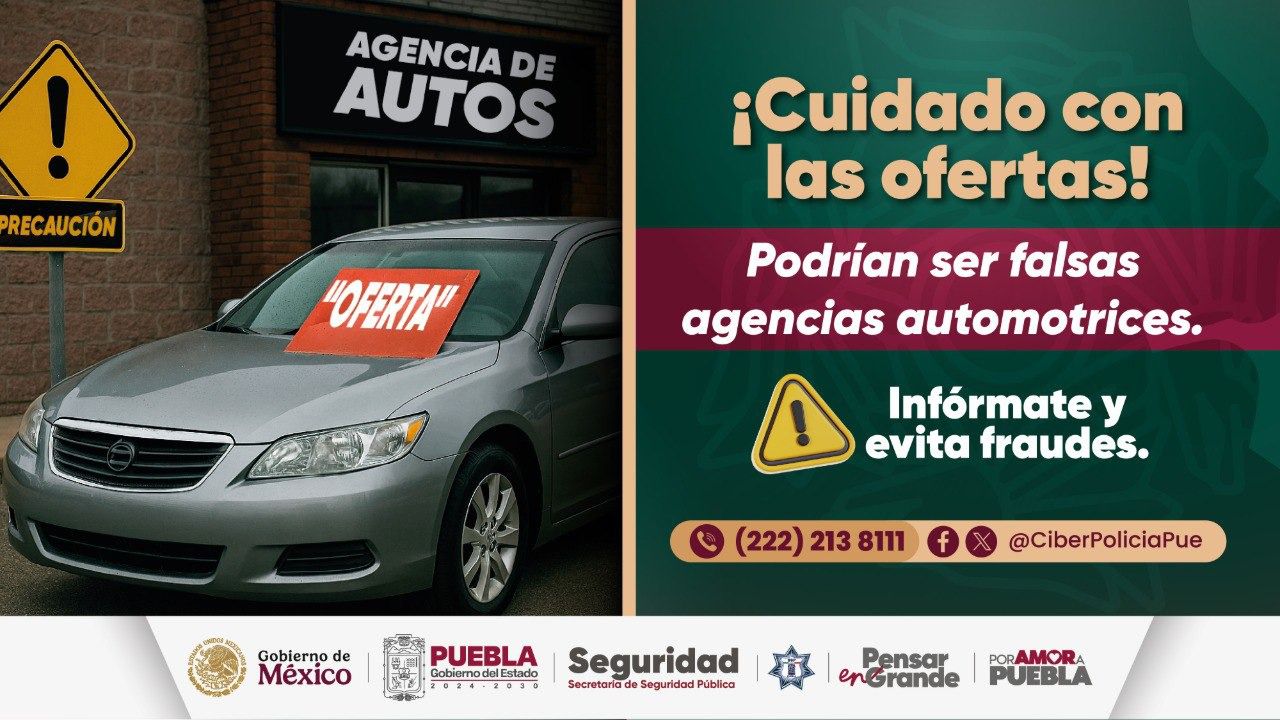 Exhorta Seguridad Pública a prevenir fraudes de falsas agencias automotrices