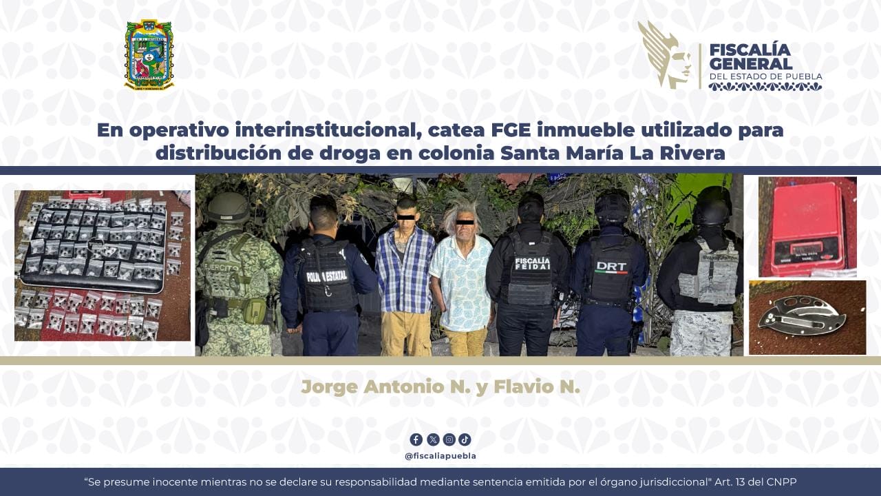 En operativo interinstitucional, catea FGE inmueble utilizado para distribución de droga en colonia Santa María La Rivera