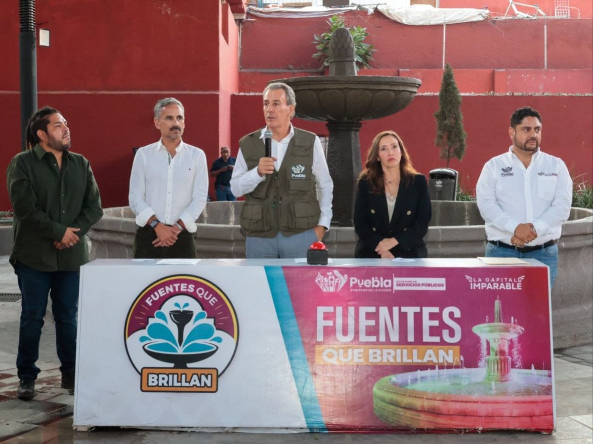 Entrega Gobierno de Pepe Chedraui mantenimiento de fuentes del Parque de las Letras gracias a Fuentes que Brillan
