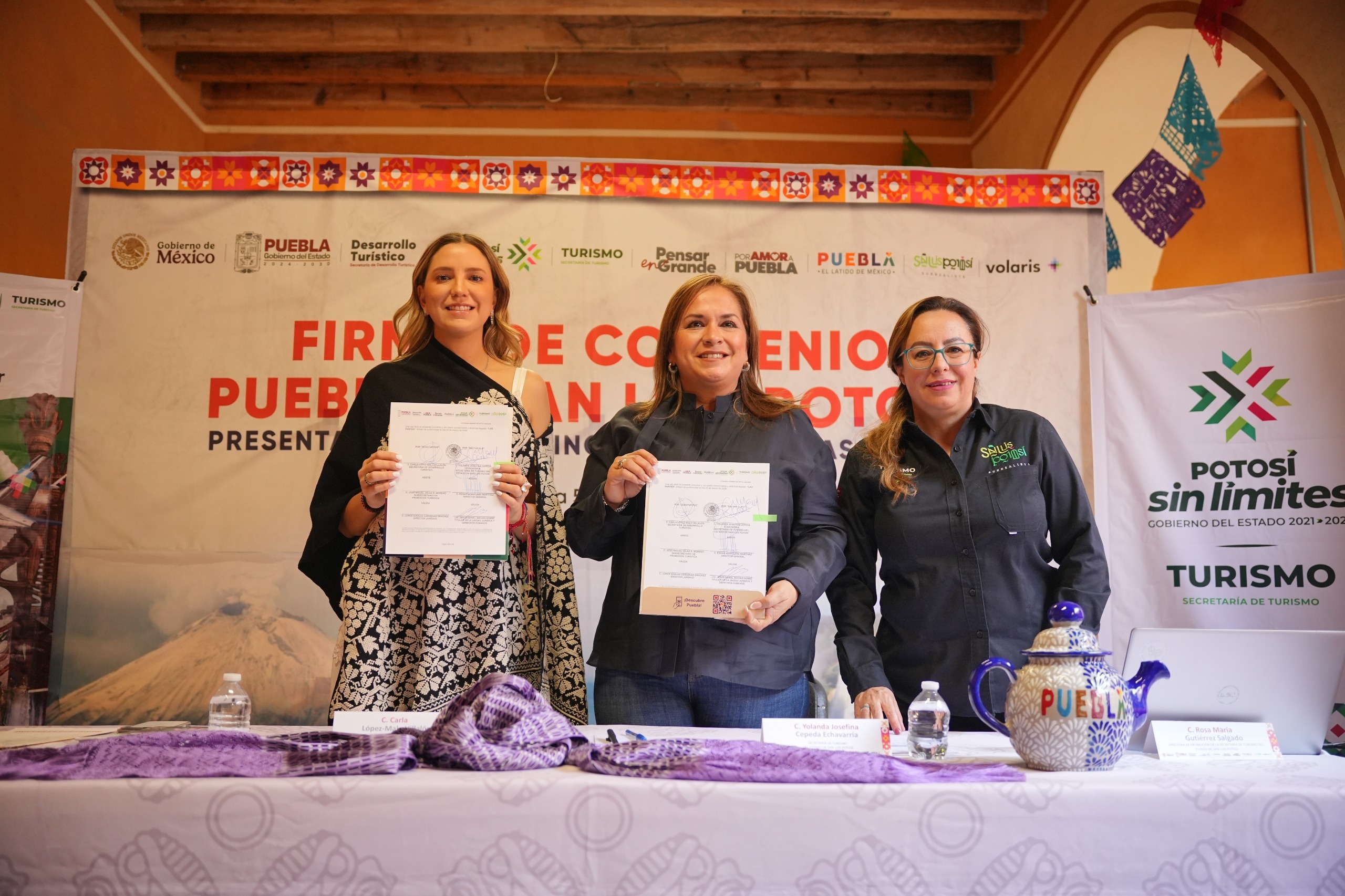 Firman convenio Puebla y San Luis Potosí para impulsar turismo en ambas entidades