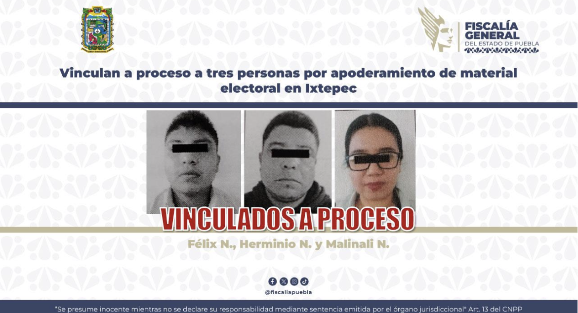 Vinculan a proceso a tres personas por apoderamiento de material electoral en Ixtepec