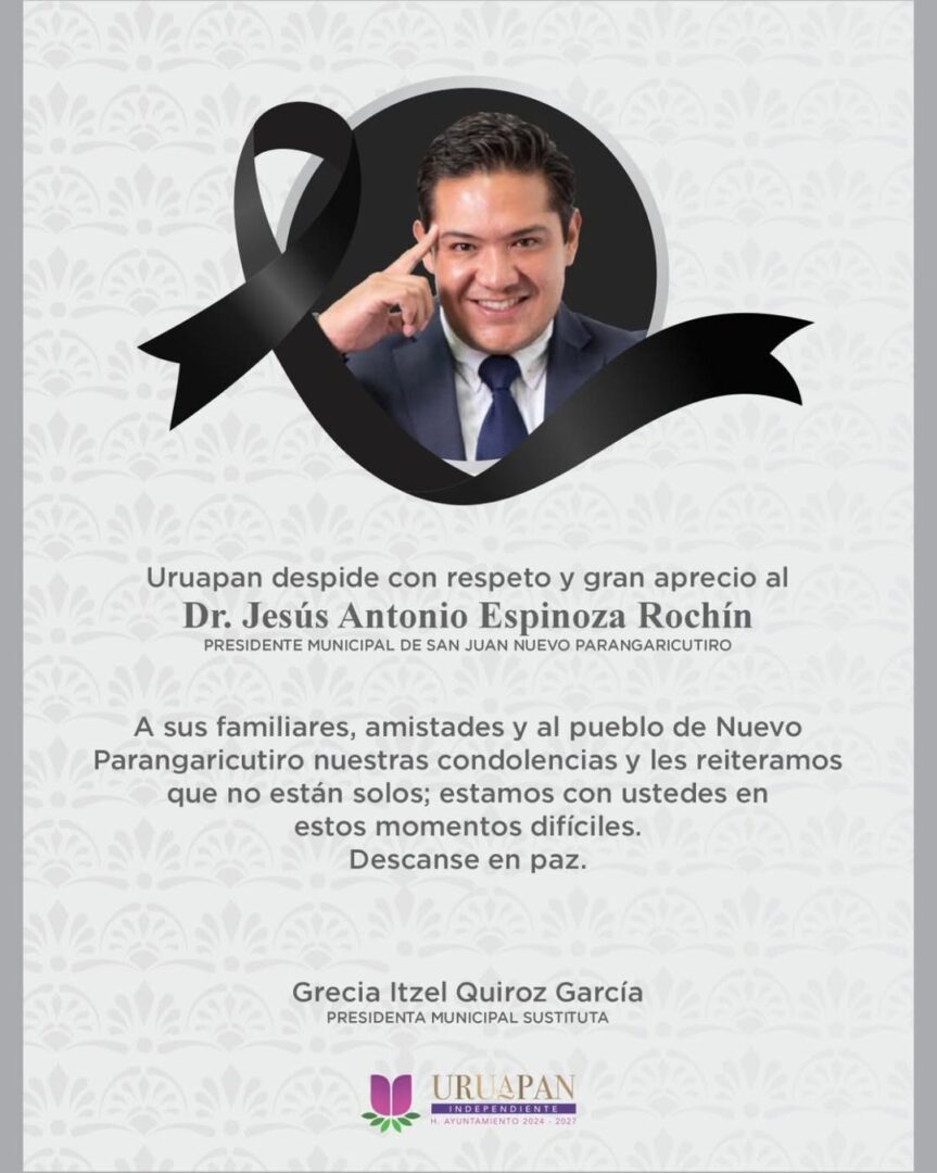 Consternación en Michoacán: fallece alcalde de San Juan Nuevo tras meses de enfermedad Uruapan,