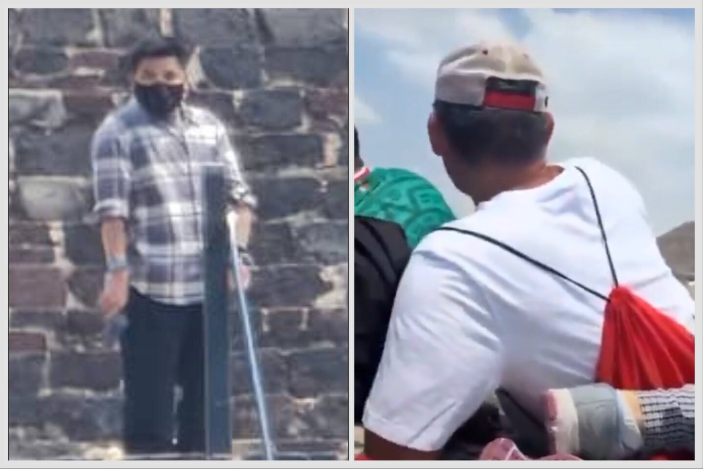 Así es como el agresor de Teotihuacan lanzó amenazas a turistas en plena Pirámide de la Luna